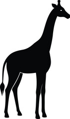 Giraffe icon black silhouette vector illustration on transparent background
