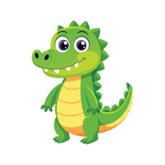 Fototapeta premium Cute cartoon crocodile design for children Vector illustration isolated on white background