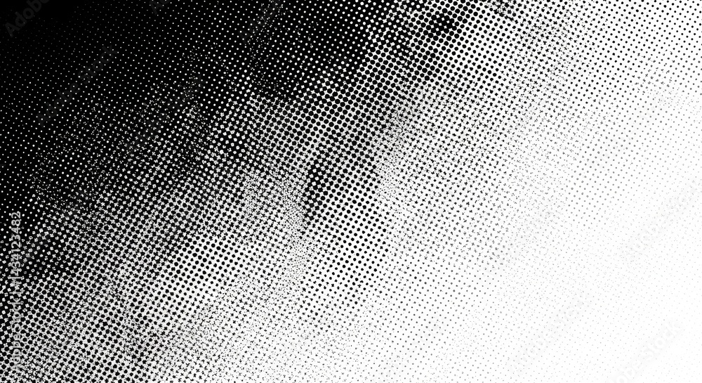 Poster grunge halftone dots overlay creates modern textured background for graphic design and adds an artis