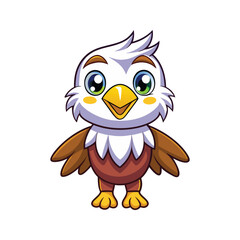Obraz premium Cute cartoon eagle character with vibrant colors Vector illustration isolated on white background