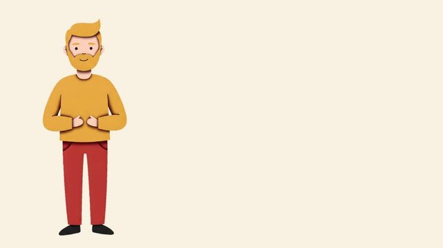 bearded man animated illustration