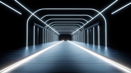 Obraz premium Futuristic Neon Tunnel Pathway