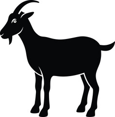 goat icon black silhouette vector illustration on transparent background
