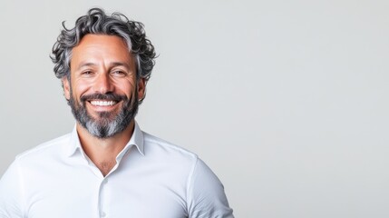Fototapeta premium Happy mature man smiling confidently
