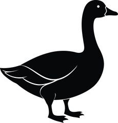 duck icon black silhouette vector illustration on transparent background
