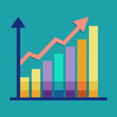 business graph on white