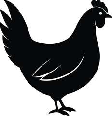 Hen icon black silhouette vector illustration on transparent background
