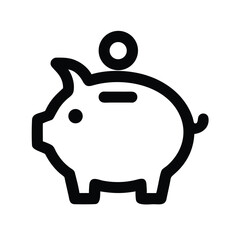 Piggy bank icon vector for finance themes