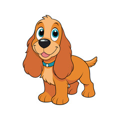 Cute Cocker Spaniel dog with curly fur and an affectionate smile vector illustration isolated on white background