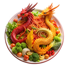 Dragon Phoenix Delight Chinese Food Art
