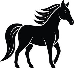 Horse icon black silhouette vector illustration on transparent background
