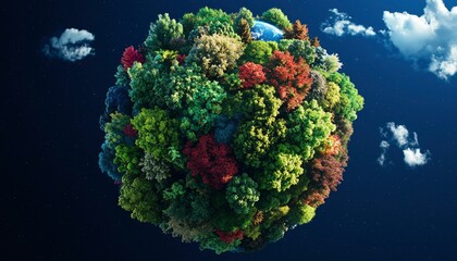 Fototapeta premium Lush Earth Sphere in Space