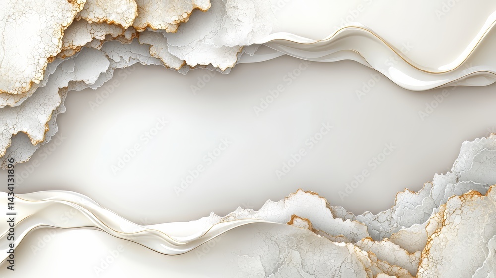 Aufkleber white background with a gold and white swirl. the swirls are made of paper and the background is whi