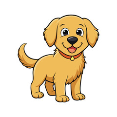 Fototapeta premium Cute golden retriever dog character vector illustration isolated on white background