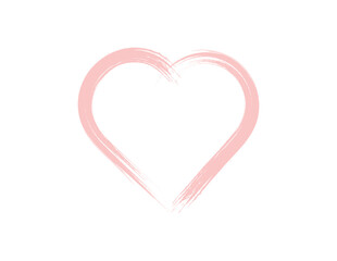 Hand-drawn Pink pencil heart doodle line. Hand-drawn heart symbol. heart icon isolated on a transparent background.	
