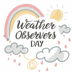 NATIONAL WEATHER OBSERVERS DAY vector illustration