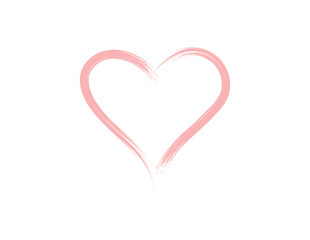 Hand-drawn Pink pencil heart doodle line. Hand-drawn heart symbol. heart icon isolated on a transparent background.	