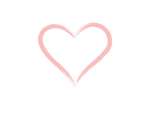 Hand-drawn Pink pencil heart doodle line. Hand-drawn heart symbol. heart icon isolated on a transparent background.	