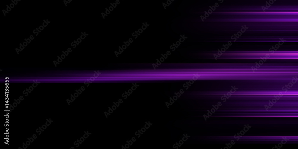 Poster horizontal speed lines connection background. futuristic dynamic motion technology purple glowing li