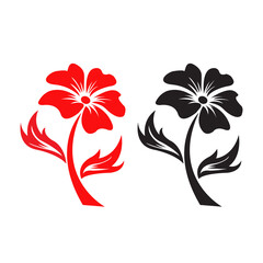 black and red flowers white background