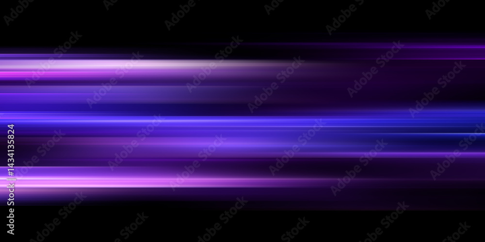 Poster horizontal speed lines connection background. futuristic dynamic motion technology purple glowing li