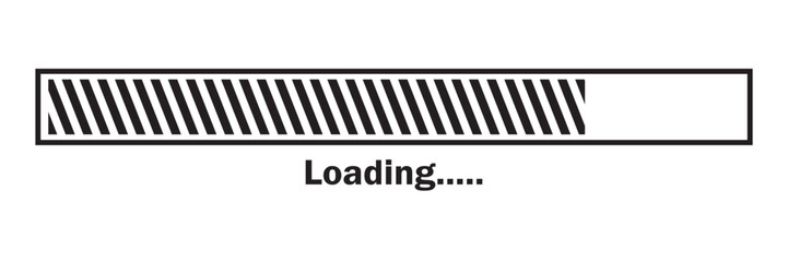 Loading bar icon in black color. Loading icon vector design template isolated on white background. Load Indicator Sign. Downloading symbol. Vector illustration. 