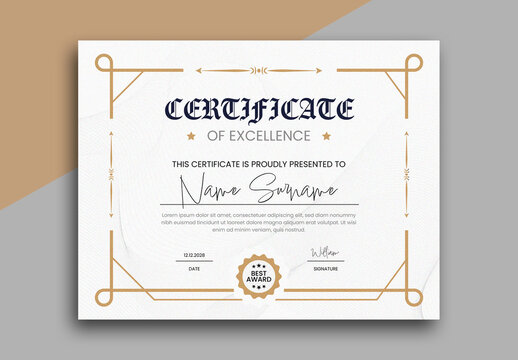 Certificate Design Template Elegant Award Layout