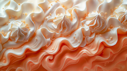 Obraz premium : バニラとオレンジアイスクリームの美味しそうなイメージ