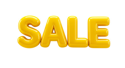 Glossy Yellow "SALE" Text Displayed for Retail Promotion on Black Background: Bold, Modern Style with Positive, Eye-Catching Appeal for Advertising and Marketing