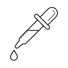 dropper with medicine icon, dropper with medicine line art - simple line art of dropper with medicine, perfect for dropper with medicine logos and icons