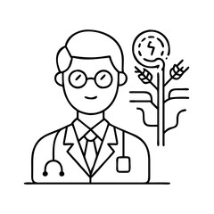 ent specialist icon, ent specialist line art - simple line art of ent specialist, perfect for ent specialist logos and icons