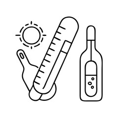 fever medicine icon, fever medicine line art - simple line art of fever medicine, perfect for fever medicine logos and icons