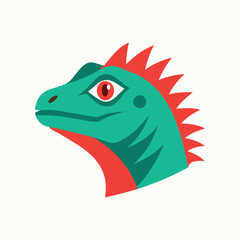 Obraz premium green dragon with red ribbon