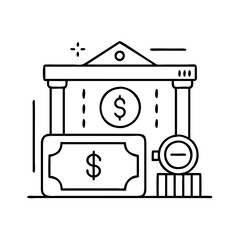 finance icon, finance line art - simple line art of finance, perfect for finance logos and icons