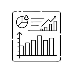 fitness chart icon, fitness chart line art - simple line art of fitness chart, perfect for fitness chart logos and icons