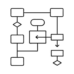 flowchart icon, flowchart line art - simple line art of flowchart, perfect for flowchart logos and icons
