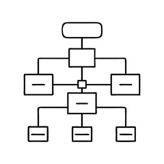 flowchart icon, flowchart line art - simple line art of flowchart, perfect for flowchart logos and icons