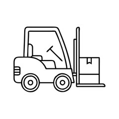 forklift icon, forklift line art - simple line art of forklift, perfect for forklift logos and icons