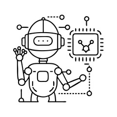 future tech icon, future tech line art - simple line art of future tech, perfect for future tech logos and icons