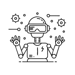 future tech icon, future tech line art - simple line art of future tech, perfect for future tech logos and icons