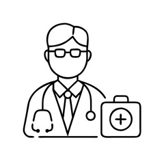 general practitioner icon, general practitioner line art - simple line art of general practitioner, perfect for general practitioner logos and icons