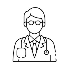 Fototapeta premium general practitioner icon, general practitioner line art - simple line art of general practitioner, perfect for general practitioner logos and icons