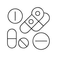 generic drug icon, generic drug line art - simple line art of generic drug, perfect for generic drug logos and icons