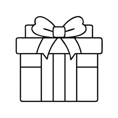 gift box icon, gift box line art - simple line art of gift box, perfect for gift box logos and icons