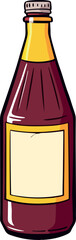 Obraz premium High-Quality Editable Ketchup Bottle Vector Illustration with Customizable Blank Label for Innovative Condiment Packaging, Food Branding, and Marketing Campaigns