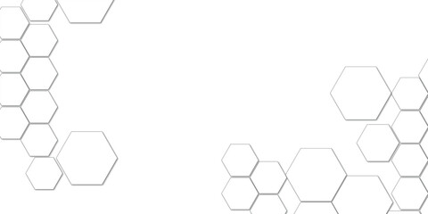 Abstract technology white geometric hexagon on transparent concept design honeycomb shape vector. 