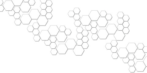 Abstract technology white geometric hexagon on transparent concept design honeycomb shape vector. 
