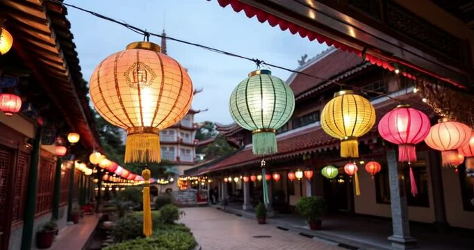 chinese lanterns at the temple