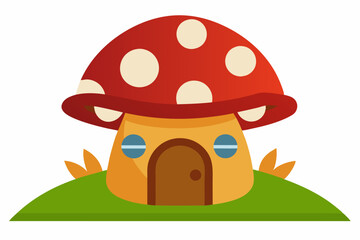 house with a mushroom vector illustration 