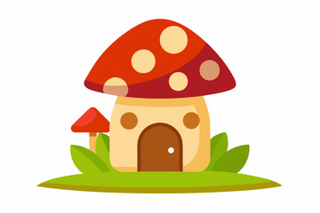 house with a mushroom vector illustration 